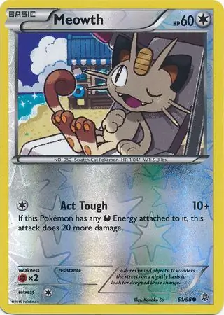 61/98 Meowth AOR Common Reverse Holo