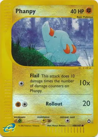 100/147 Phanpy AQ Common Reverse Holo