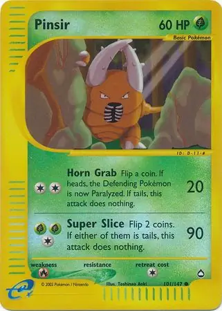 101/147 Pinsir AQ Common Reverse Holo