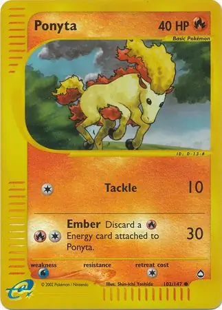102/147 Ponyta AQ Common Reverse Holo