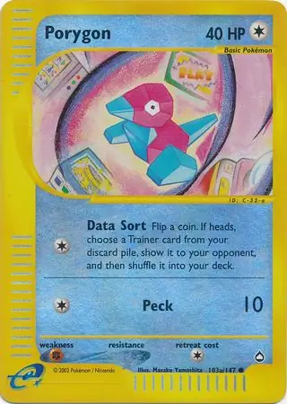 103b/147 Porygon AQ Common Reverse Holo