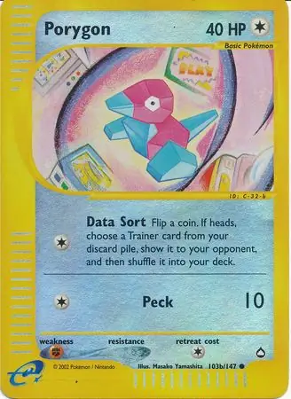 103a/147 Porygon AQ Common Reverse Holo