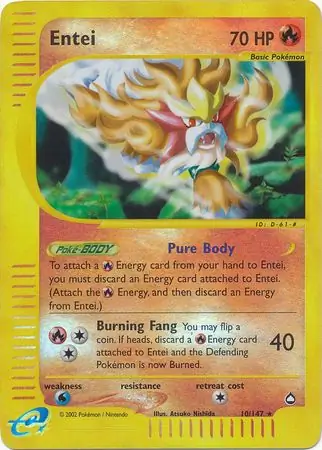 10/147 Entei AQ Rare Reverse Holo