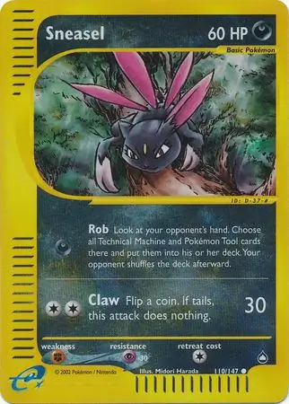 110/147 Sneasel AQ Common Reverse Holo