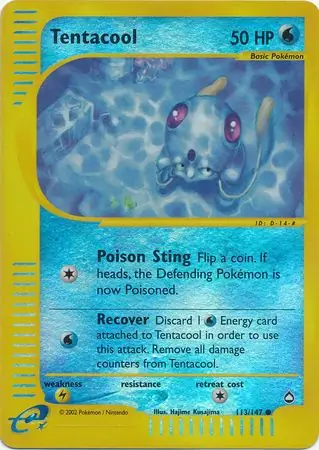113/147 Tentacool AQ Common Reverse Holo