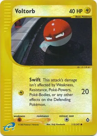 115/147 Voltorb AQ Common Reverse Holo