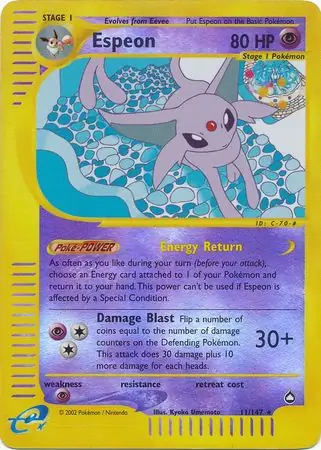 11/147 Espeon AQ Rare Reverse Holo