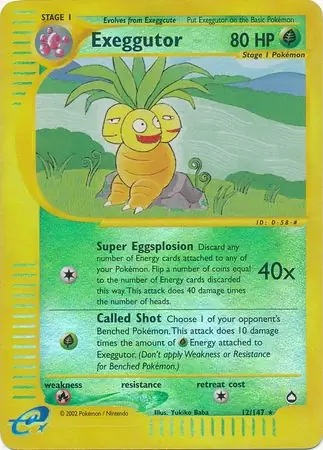 12/147 Exeggutor AQ Rare Reverse Holo