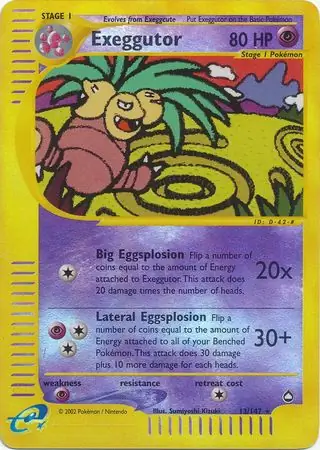 13/147 Exeggutor AQ Rare Reverse Holo