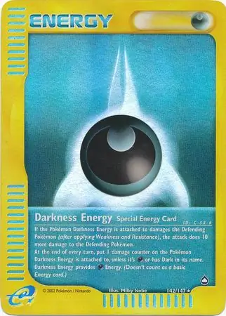 142/147 Darkness Energy AQ Rare Reverse Holo