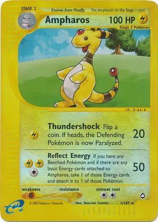 1/147 Ampharos AQ Rare Reverse Holo