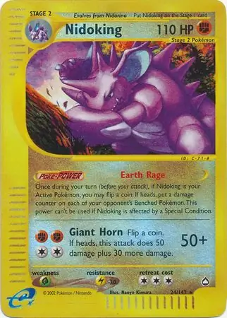 24/147 Nidoking AQ Rare Reverse Holo
