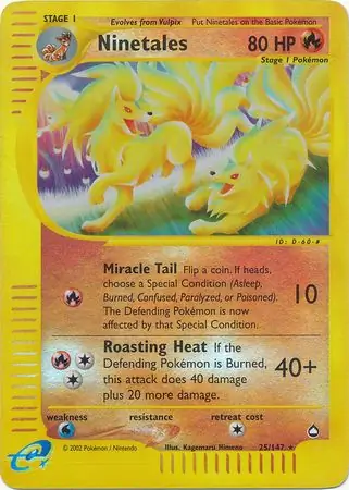 25/147 Ninetales AQ Rare Reverse Holo