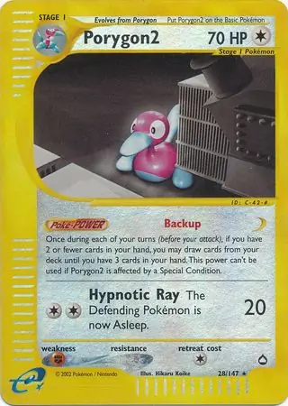 28/147 Porygon2 AQ Rare Reverse Holo