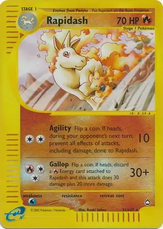 31/147 Rapidash AQ Rare Reverse Holo