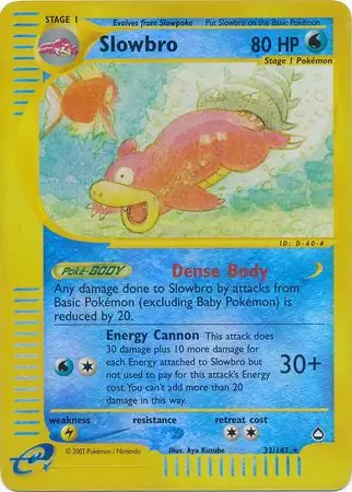 33/147 Slowbro AQ Rare Reverse Holo