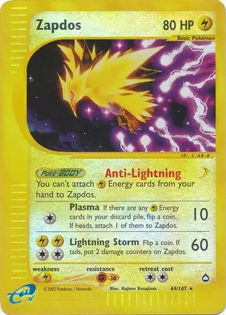 44/147 Zapdos AQ Rare Reverse Holo