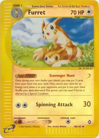 48/147 Furret AQ Uncommon Reverse Holo