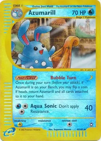 4/147 Azumarill AQ Rare Reverse Holo
