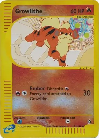 51/147 Growlithe AQ Uncommon Reverse Holo