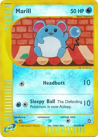 53/147 Marill AQ Uncommon Reverse Holo