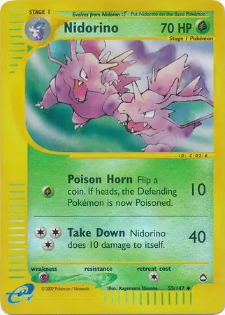 55/147 Nidorino AQ Uncommon Reverse Holo