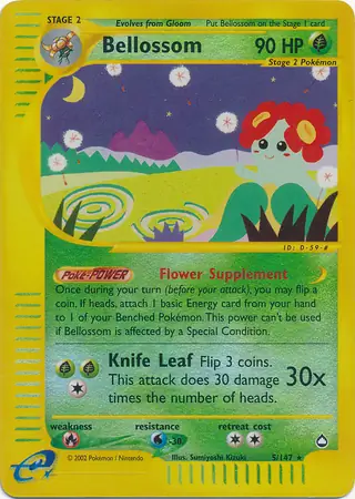 5/147 Bellossom AQ Rare Reverse Holo