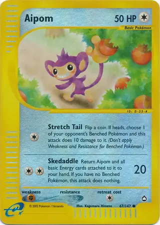 67/147 Aipom AQ Common Reverse Holo