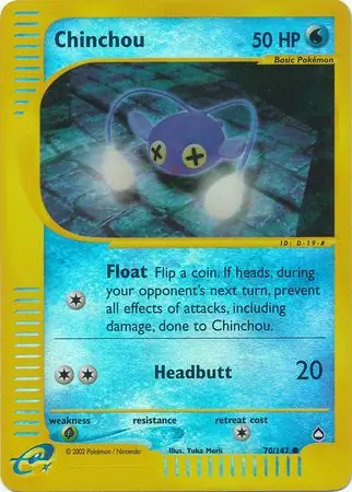 70/147 Chinchou AQ Common Reverse Holo