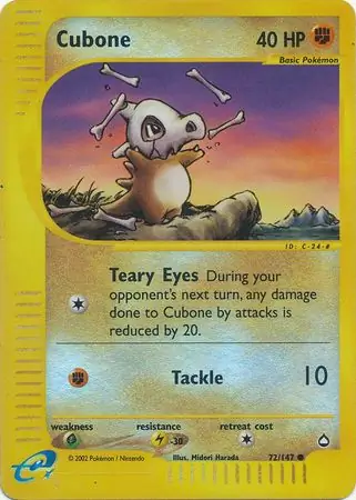72/147 Cubone AQ Common Reverse Holo