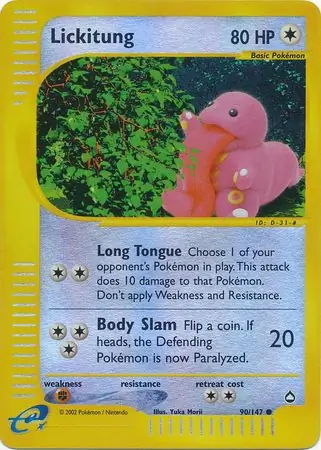 90/147 Lickitung AQ Common Reverse Holo