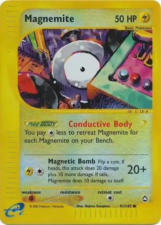 91/147 Magnemite AQ Common Reverse Holo
