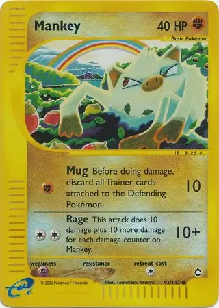 92/147 Mankey AQ Common Reverse Holo