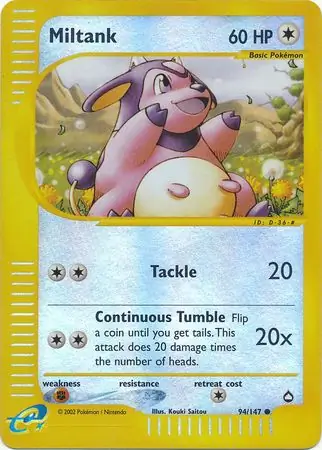 94/147 Miltank AQ Common Reverse Holo