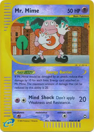 95b/147 Mr. Mime AQ Common Reverse Holo