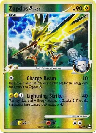 12/99 Zapdos Pokémon G AR Rare Holo Reverse Holo