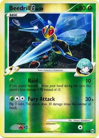 53/99 Beedrill Pokémon G AR Common Reverse Holo
