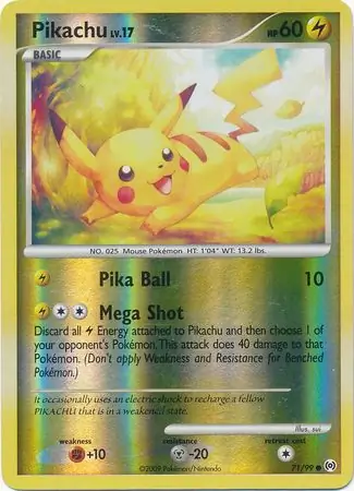 71/99 Pikachu AR Common Reverse Holo