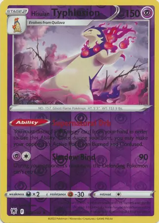 052/189 Hisuian Typhlosion ASR Rare Holo Reverse Holo