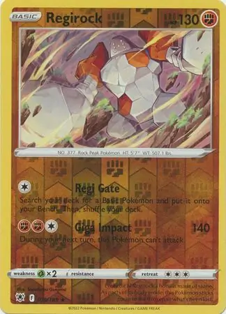 075/189 Regirock ASR Rare Reverse Holo