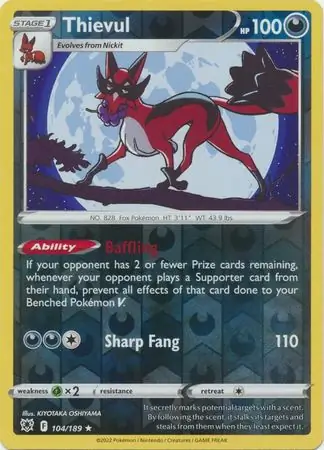 104/189 Thievul ASR Rare Reverse Holo