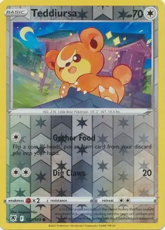 122/189 Teddiursa ASR Common Reverse Holo