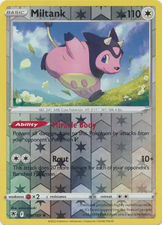 126/189 Miltank ASR Rare Holo Reverse Holo