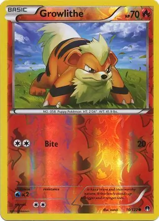 10/122 Growlithe BKP Common Reverse Holo
