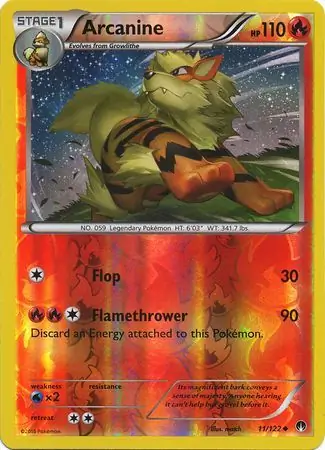 11/122 Arcanine BKP Uncommon Reverse Holo