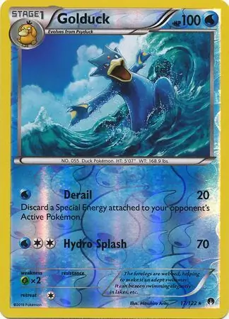 17/122 Golduck BKP Rare Reverse Holo