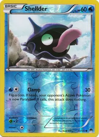 23/122 Shellder BKP Common Reverse Holo