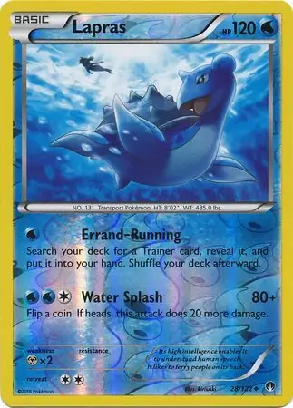 28/122 Lapras BKP Uncommon Reverse Holo