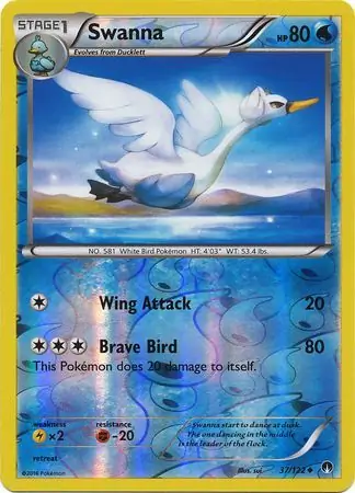 37/122 Swanna BKP Uncommon Reverse Holo