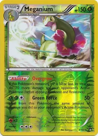 3/122 Meganium BKP Rare Holo Reverse Holo